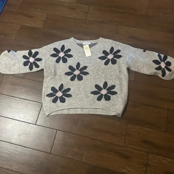 Floral Patterned Gray Sweater - Picture 2 of 3